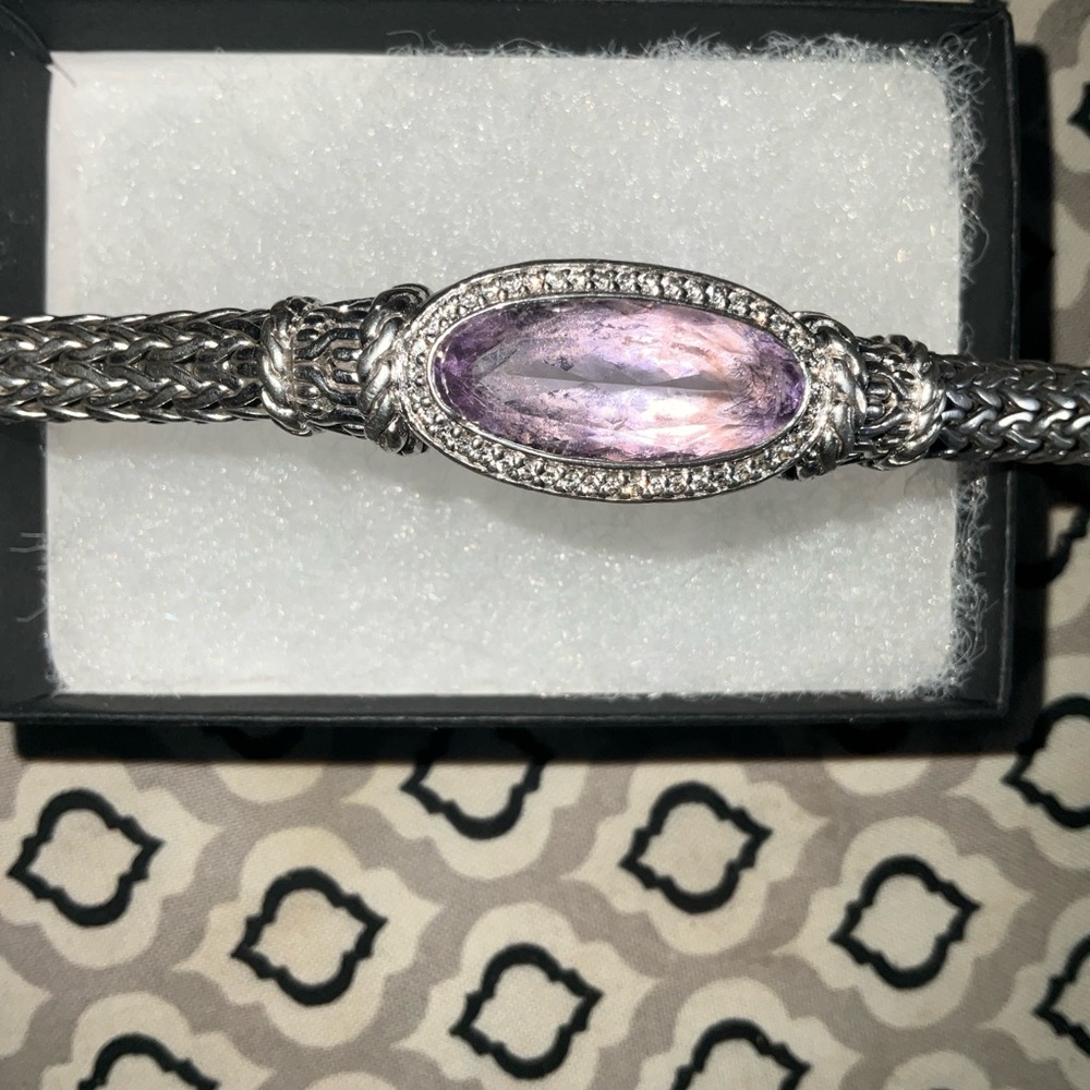 John Hardy Silver Bracelet with Purple Stone